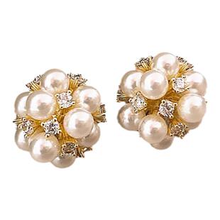 花朵珍珠耳钉女小众设计高级感耳环925纯银针耳饰2025年新款爆款