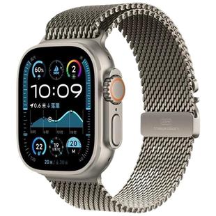 适用苹果S11手表表带iwatchS10手表带SE3代米兰尼斯appleultra3磁吸钛金属不锈钢S9/8/7/6/5女夏季高级感腕带