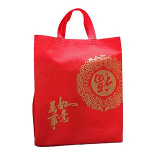 大红色无纺布福字礼品袋送礼袋大中小号手提袋回礼袋包装袋购物袋