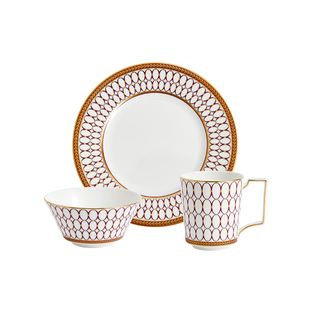 WEDGWOOD威基伍德金粉年华骨瓷餐具碗盘碟餐盘套装礼盒婚礼送礼