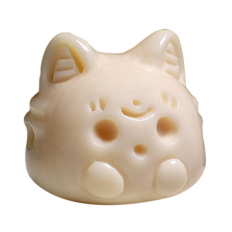 原色冰料猛犸象牙雕刻狐狸三通佛头配饰串珠隔珠DIY饰品材料配件