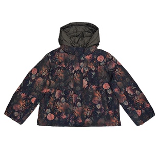 无色无味印花羽绒服冬季女款短款复古风不臃肿撞色轻便保暖外套女