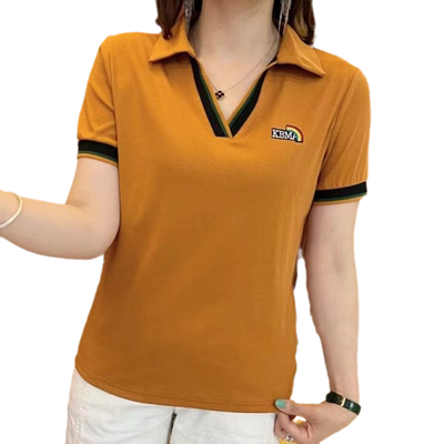 翻领休闲短袖女士夏季polo衫宽松