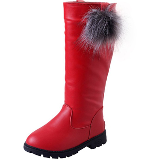 2025秋冬季新款女童靴子加绒中筒中大童高筒韩版棉鞋马靴儿童长靴