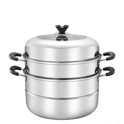 正品2026新款蒸锅家用大号304不锈钢36 40CM三层加厚双层电磁炉用