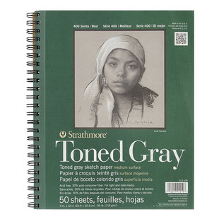 丝蒂摩Strathmore400暖棕冷灰素描本300水彩本马克笔牛皮纸斯爱默
