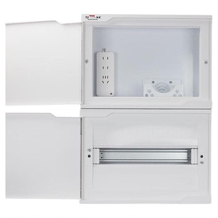 展业强弱一体箱双层盒连体二合一家用16位强电配电箱20路铁底塑面