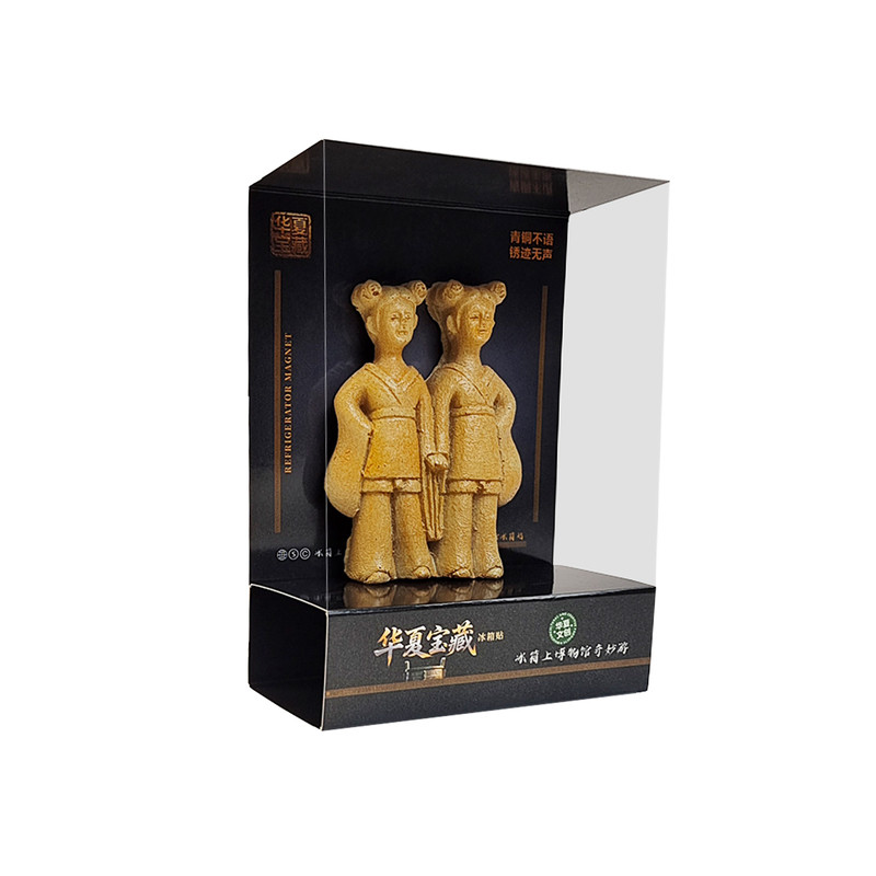 洛阳冰箱贴半面佛东汉石辟兽面纹方鼎牵手姐妹俑文创手办礼博物馆