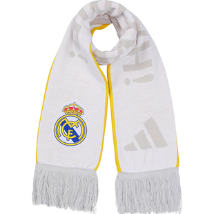 Adidas阿迪达斯皇马球迷围巾足球运动文化针织保暖防风舒适JX3187