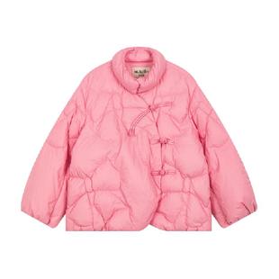 马拉丁童装儿童羽绒外套24冬装新款女大童新中式蝴蝶结短款羽绒服