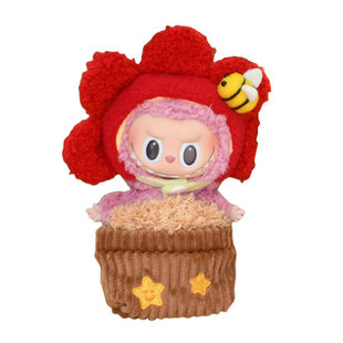 Labubu公仔衣服17cm红色太阳花套装拉布布搪胶公仔玩偶娃衣两件套