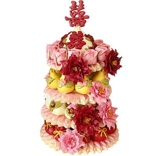 结婚花饽饽喜馒头摆件订婚出嫁娶花馍喜字压箱压盆婚庆中式伴手礼