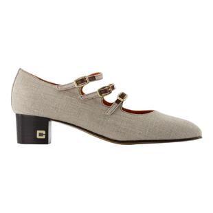 【粉色专享】Carel Kina 高跟鞋 - 帆布 - 米色