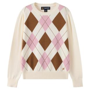 【100%棉】eland kids衣恋童装女童毛衣2025年秋季新品长袖针织衫