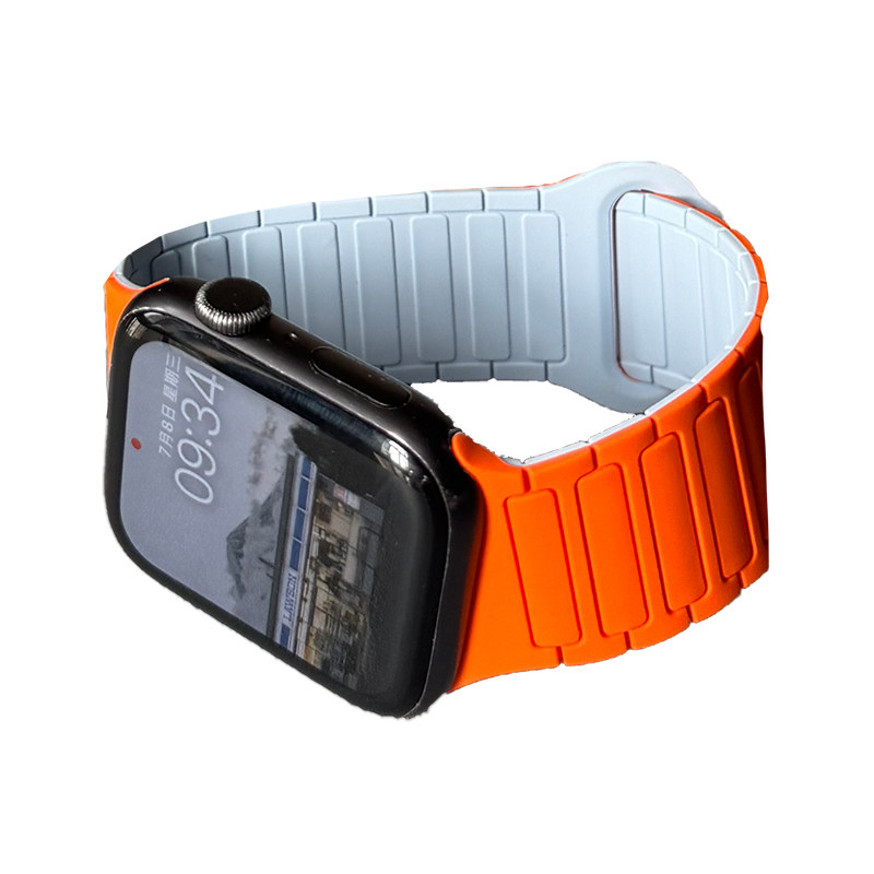不规则硅胶磁吸适用iwatch表带