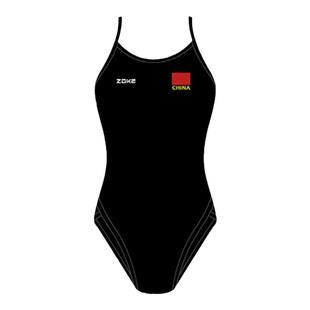 zoke洲克泳衣女竞技训练连体三角专业速干遮肚显瘦泳装游泳衣