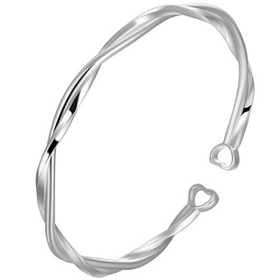 老银匠莫比乌斯银手镯s999足银手镯开口纯银细光面素圈女士银手环