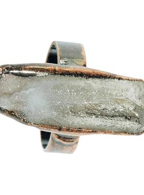 GetEmON原创高级感不规则小众情侣水晶原石好运男女可调节戒指