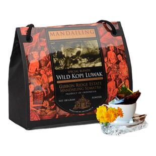 新品到货!kopi luwak印尼曼特宁麝香猫屎咖啡粉100g手提原装礼盒