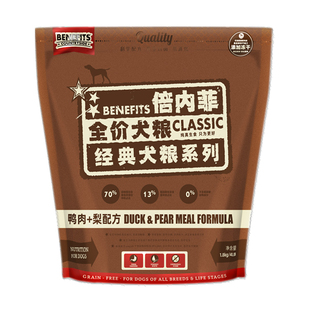 Benefits倍内菲狗粮经典无谷冻干粮鸭肉梨深海鱼小型犬粮12kg