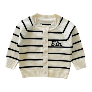 宝宝毛衣开衫春秋冬婴儿外套春秋款外出幼儿早秋装衣服上衣针织衫