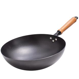 章丘老式炒菜锅手工铁锅官方旗舰传统炒锅家用无涂层不粘锅大勺