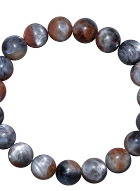 天然红矿星辉骨干手链共生闪片女