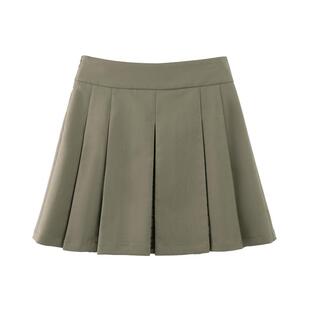 PIT复古a字短裙高腰显瘦百褶半身裙女2025春装新款小个子显高裙子