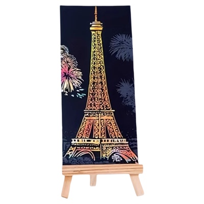 夜景刮刮画炫彩都市创意城堡刮刮