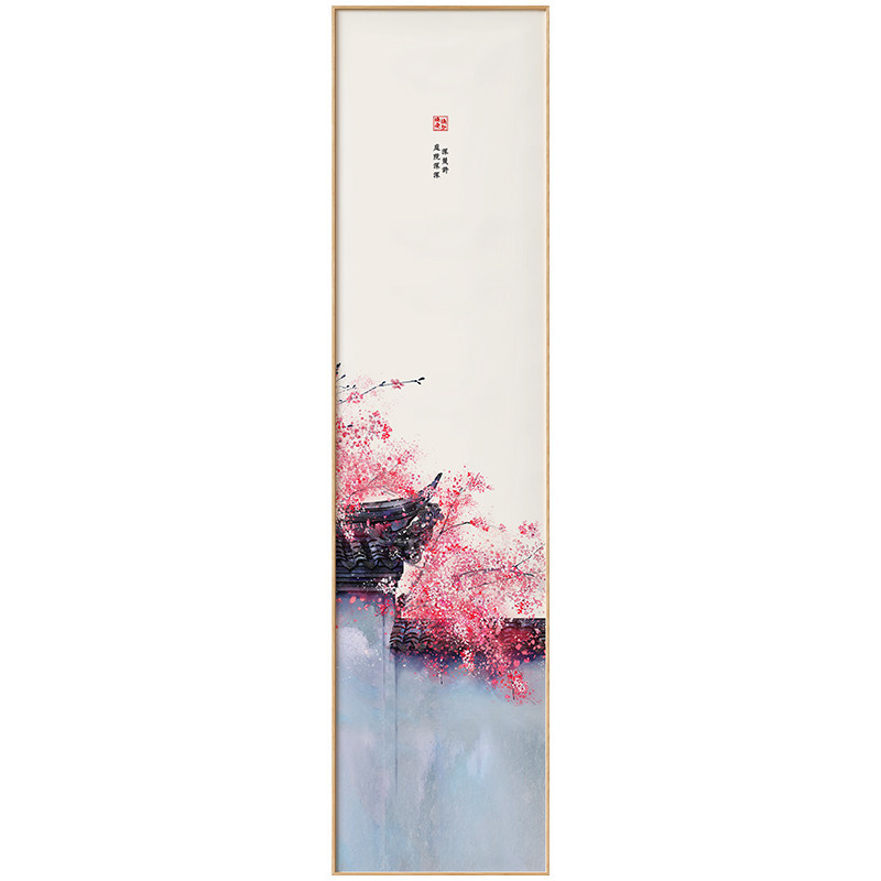 新中式风山水墨走廊尽头装饰画