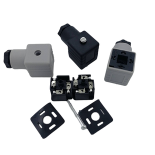 液压电磁阀灰黑色插头通用型不带灯10A250vA型高脚接线插头PG11