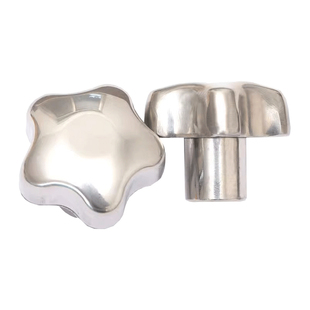 304不锈钢梅花手柄通孔/盲孔螺母手轮手拧机床把手旋钮紧锁螺丝帽