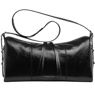 CHARLES&KEITH秋冬女包CK2-80271493简约柔软大容量单肩托特包女