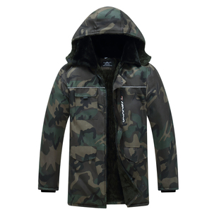迷彩棉袄男款冬季厚棉大衣加厚冷库防寒工作服外套劳保休闲棉衣