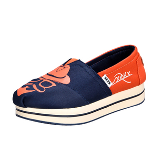 汤姆斯懒人帆布鞋2026春夏厚底增高松糕鞋布鞋学生透气一脚蹬女鞋