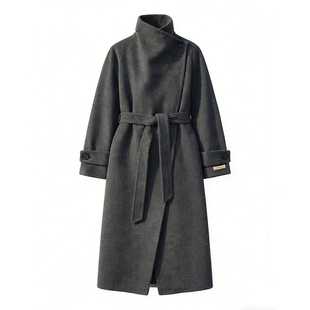 纯阅羊毛外套双面呢大衣女款2025新款超好看冬装外套韩系过年战袍