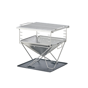 牧高笛户外露营围炉煮茶烧烤架多功能折叠不锈钢焚火台取暖篝火架