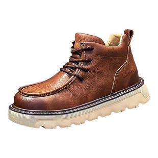 真皮男鞋冬季商务休闲年轻人运动通勤上班工作厚底公务鞋休闲皮鞋