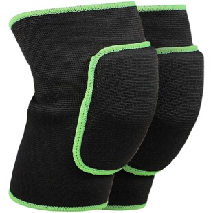 护膝护肘冬季滑冰护具健身冰刀平衡车护具黑色绿边护膝护肘两件套