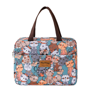 卡通大容量饭盒包学生带饭便当包上班族防水保温饭盒袋餐盘手提包