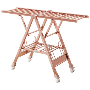 折叠晾衣架落地室内家用铝合金阳台晒衣架晾衣杆卧室晒被子神器凉