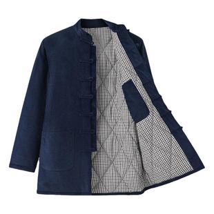 秋冬款唐装男款冬装棉袄男士中国风冬季棉衣条绒夹袄灯芯绒棉服男