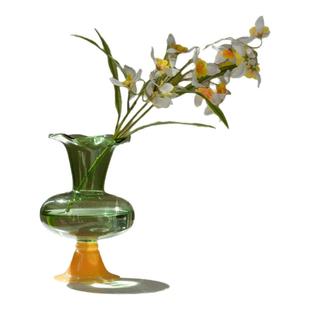 法式复古手工琉璃玻璃花瓶中古风高级感插花水培花器居家装饰摆件