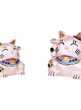 手绘珐琅彩招财猫财运纳福首饰盒