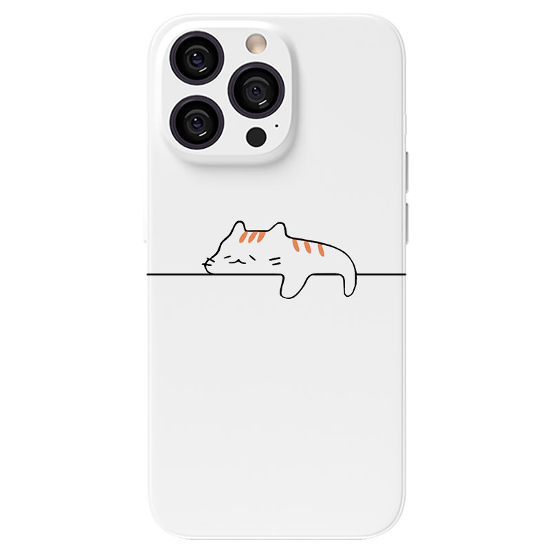 可爱懒猫简约手机壳适用苹果16