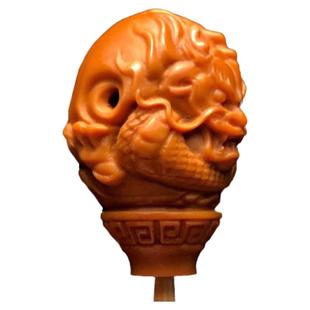 龙头橄榄核三通配饰文玩手串佛头配件配珠大核雕单籽一体精雕雕刻