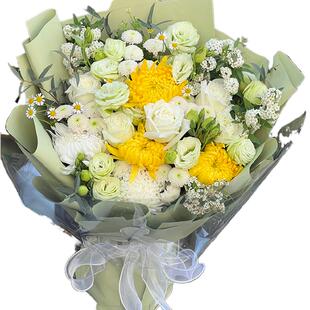 清明节扫墓天津花束白菊鲜花雏菊速递北京同城祭奠祭祀祭祖菊花