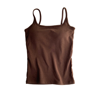 秋冬磨毛带胸垫显胸内搭吊带背心