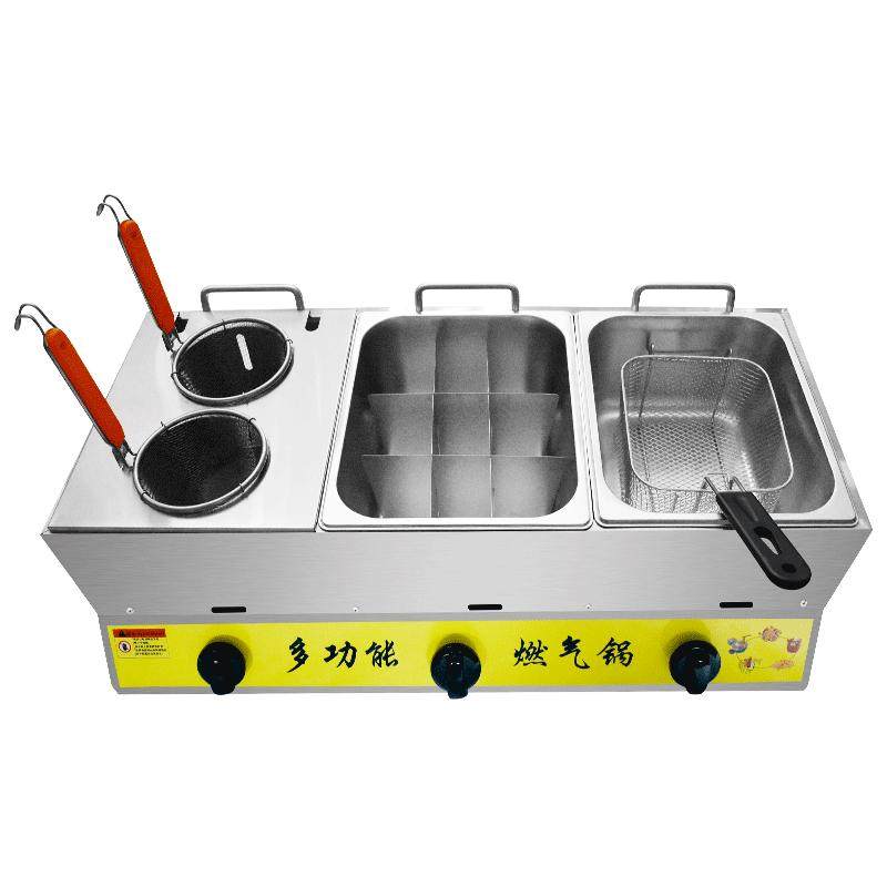 燃气油炸锅摆摊油条机煤气油锅单双电炸锅炸串薯条鸡排定制出口