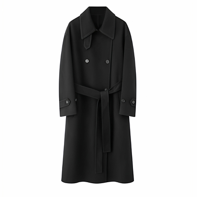 艾诺丝尚忆系带羊毛呢大衣234023